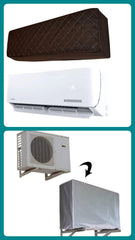 Quilted AC Cover - (Inner + Outer Unit Set) - Dark Brown