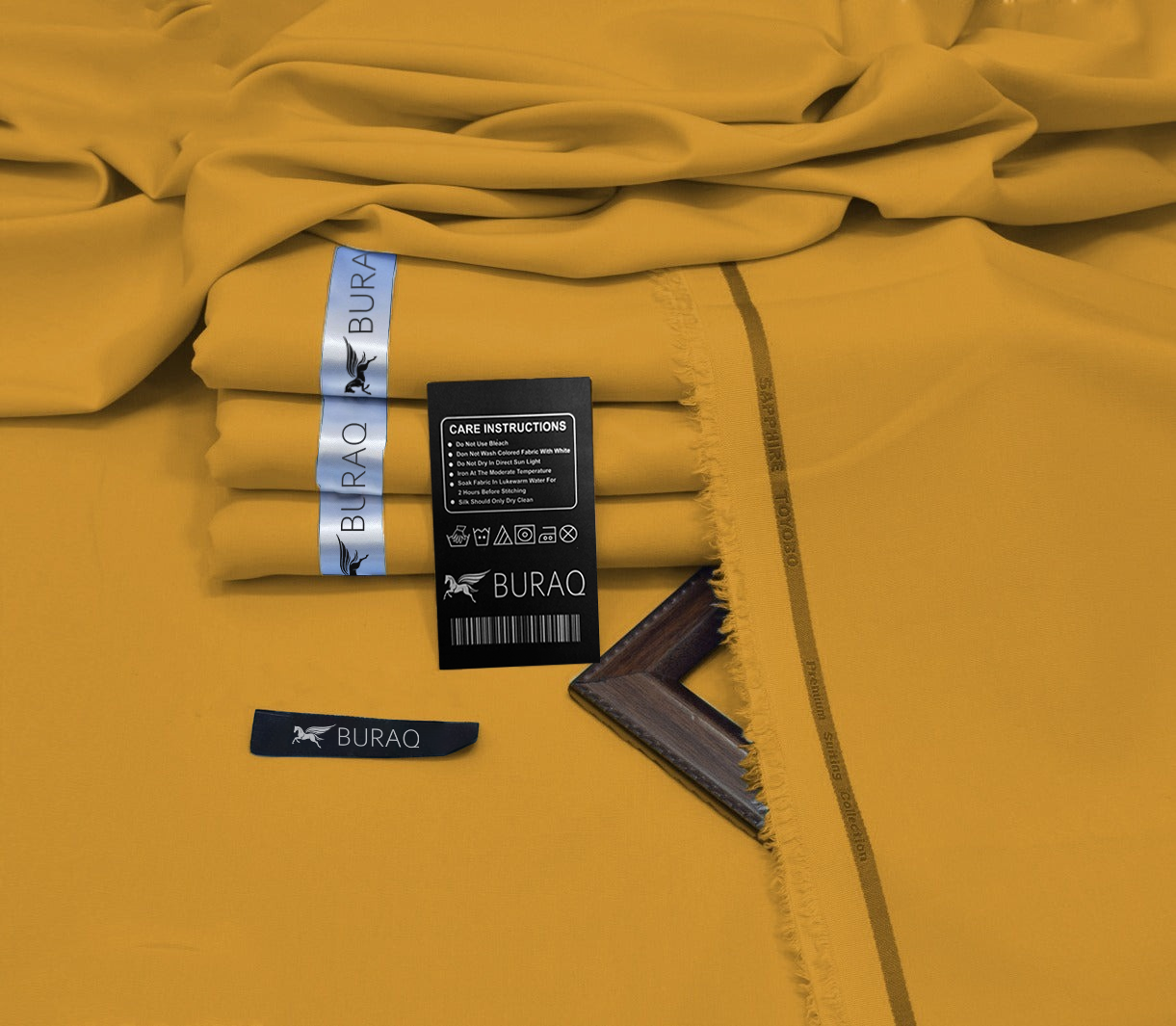 Premium Men's Wash n' Wear Unstitched - Harvest Gold Main image