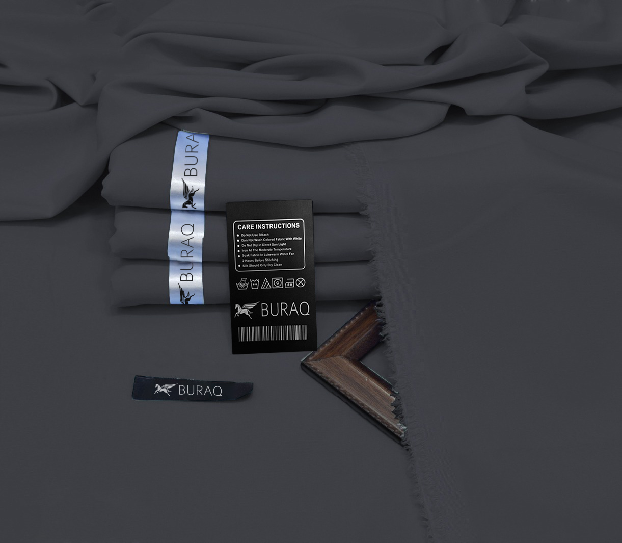 Premium Men's Wash n' Wear Unstitched - Charcoal Main image