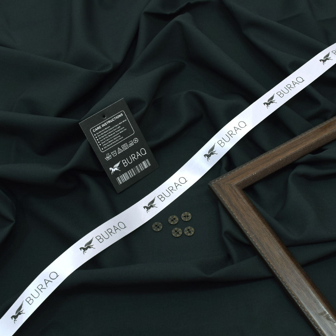 Buraq Men's Wash n' Wear Unstitched - Dark Green