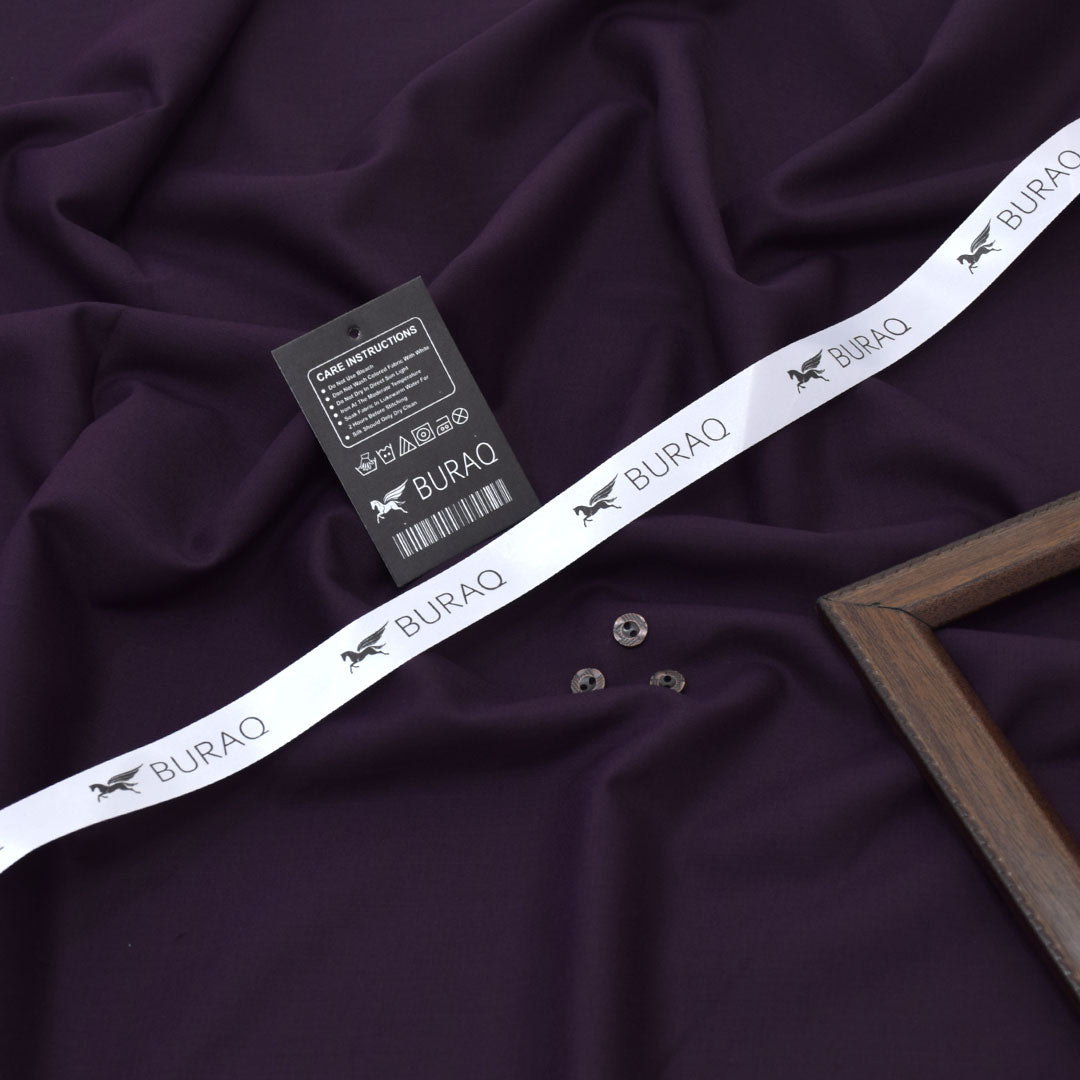 Buraq Men's Wash n' Wear Unstitched - Plum Main image