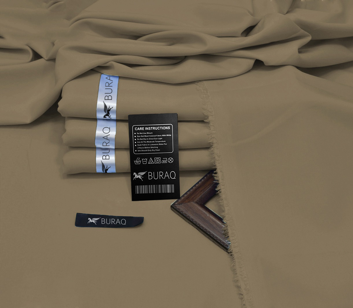 Premium Men's Wash n' Wear Unstitched - Khaki Main image