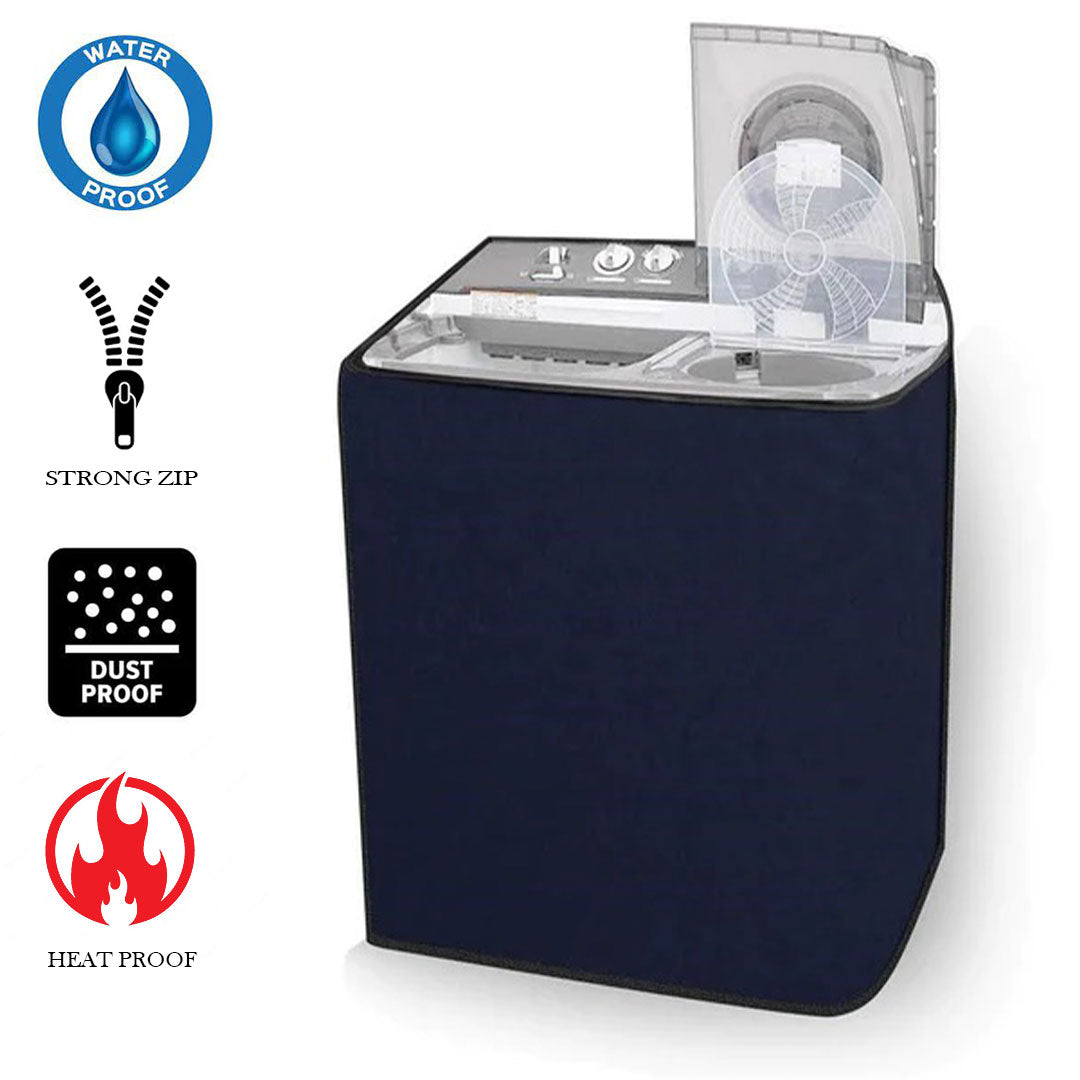 Twin Tub Waterproof Washing Machine Cover (Blue Color - All Sizes Available) Main image