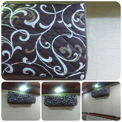 Printed Quilted AC Cover - (Thumbs) - Brown